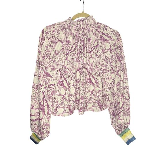 Tibi Isa Toile Cropped Edwardian Top Blouse Women's Size 0 - Picture 2 of 7